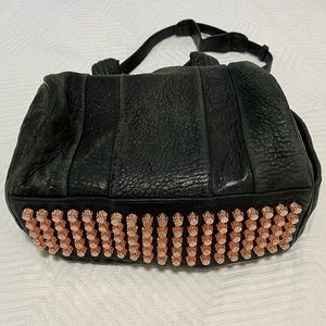 AS IS - Alexander Wang Rocco Satchel w/ Gold Studs (Black)